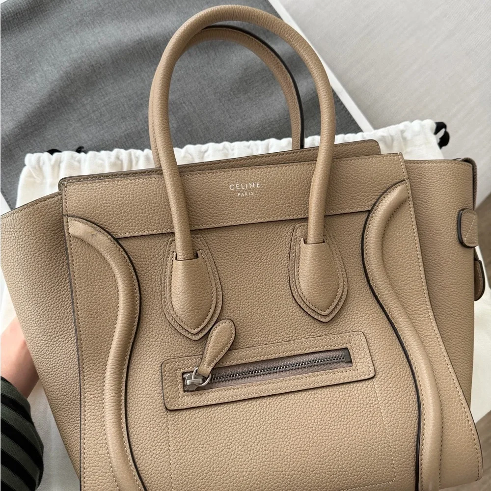 Celine Grained Leather Phantom Medium Luggage in Greige - Picture 12 of 12